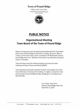 Public Notice of Organizational Meeting